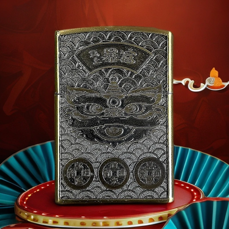 【ZK49-1铜】ZORRO马上暴富铜色小瑞兽防风打火机-11(火花优品)