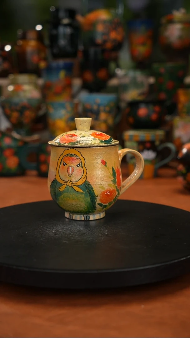 紫砂油画手绘釉 下彩