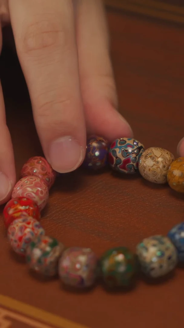 初辰大漆多宝手串1.3mm螺钿
