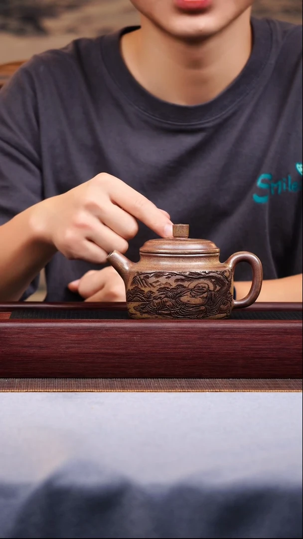 茶壶紫砂宜兴原矿紫砂作品  德钟