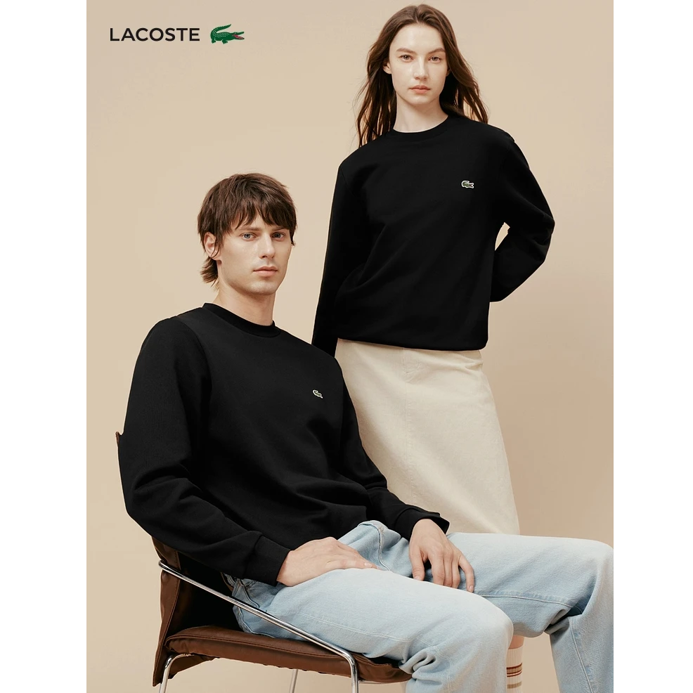 LACOSTE法国鳄鱼男女同款25秋季新款经典纯棉圆领卫衣|SH9801