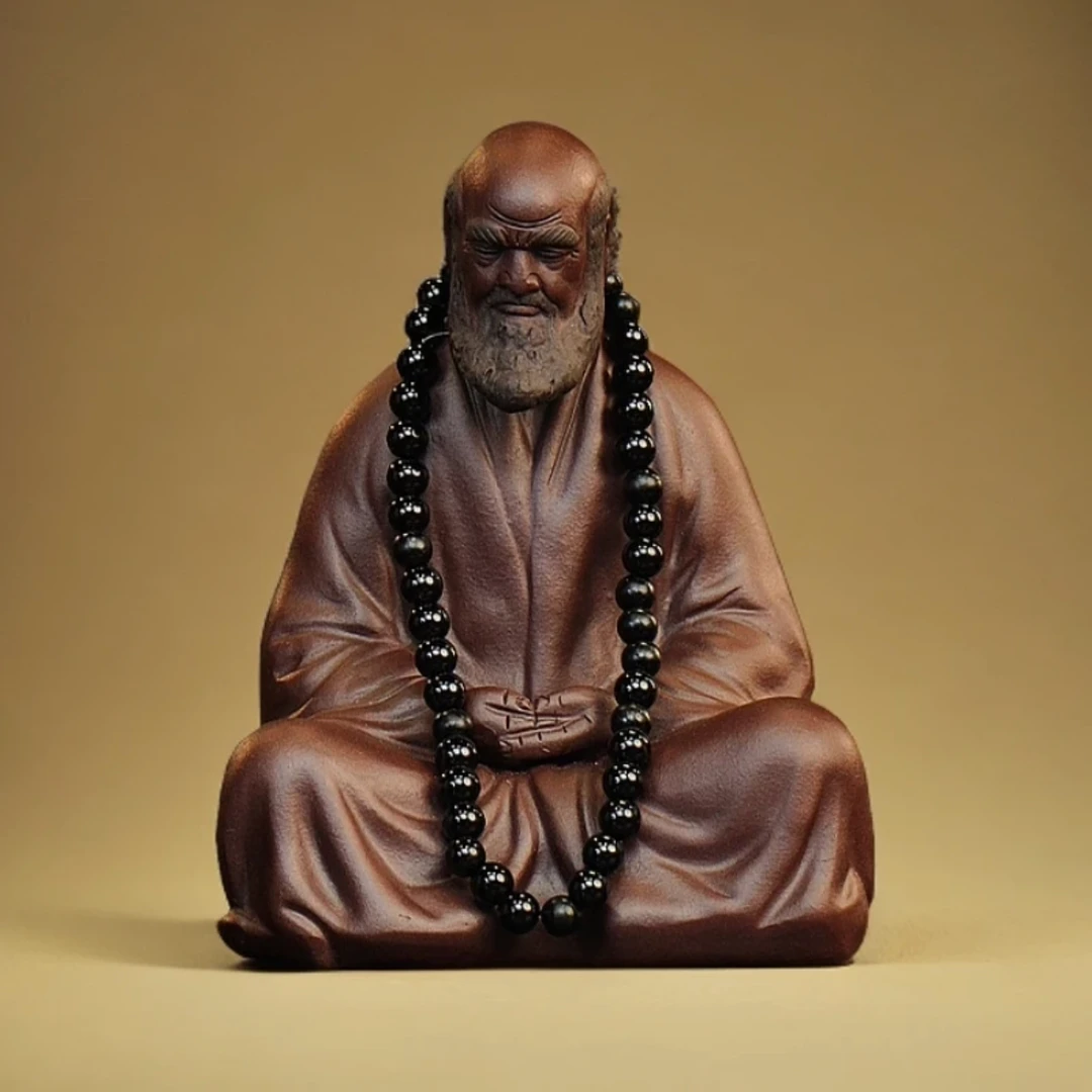 双色达摩（带佛珠）宜兴紫砂