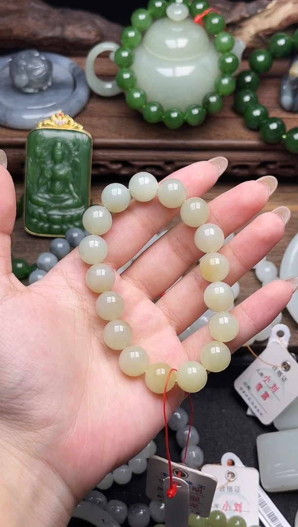 未镶嵌手串和田玉卡12迪克兰糖 圆珠8001314