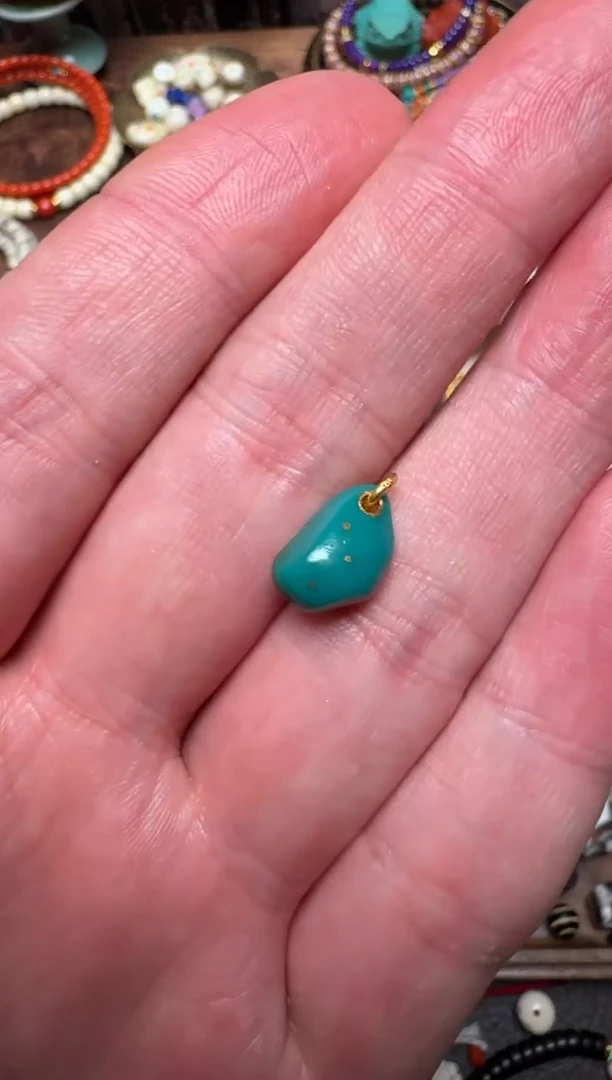 【闪购商品】绿松石颈饰未镶嵌松石侧挂