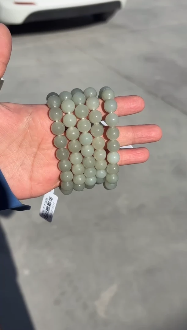 未镶嵌手串和田玉且末近矿微色差卡10