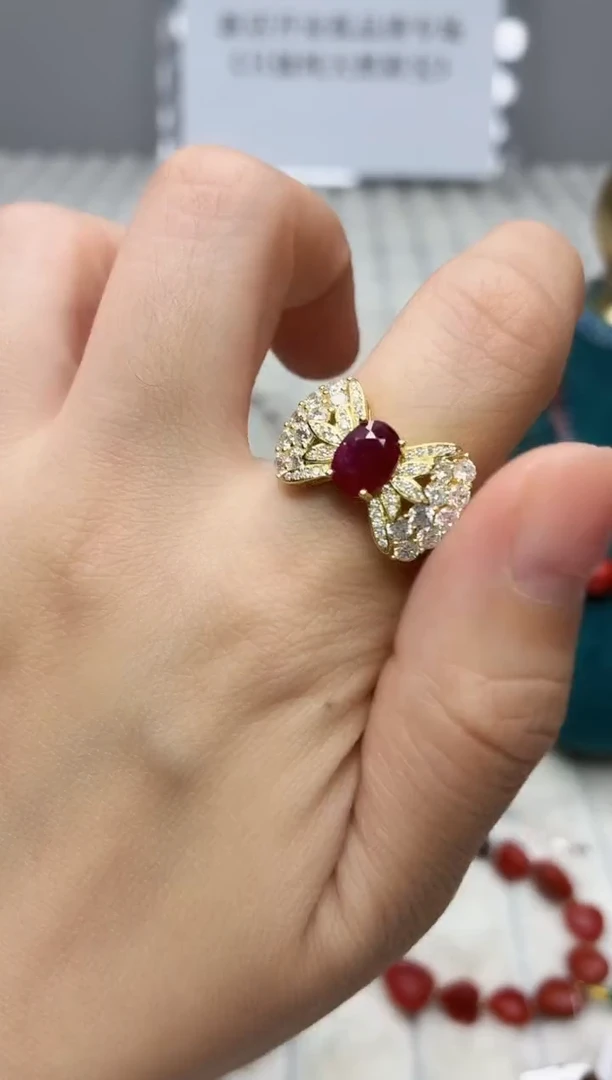 银S925镶嵌戒指红宝石158BJ1212产品一个（多样性）