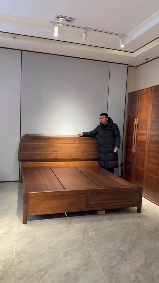 北美黑胡桃1.8m挂体床（拍下联系客服确认发货时间）