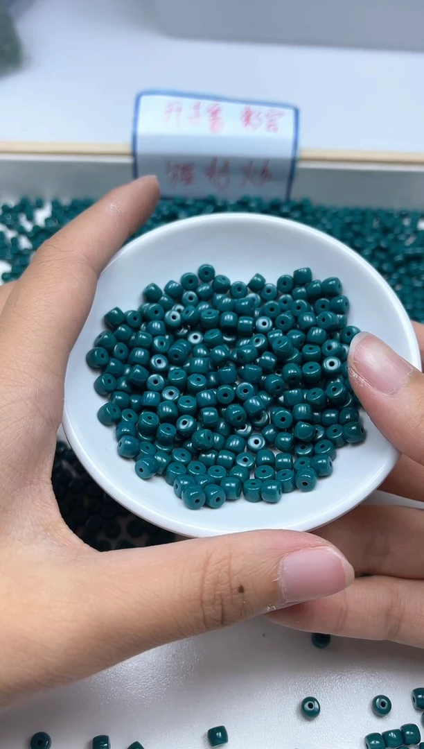 手饰玛瑙未镶嵌B1780 绿淞老型 4*5mm 20颗9.9元