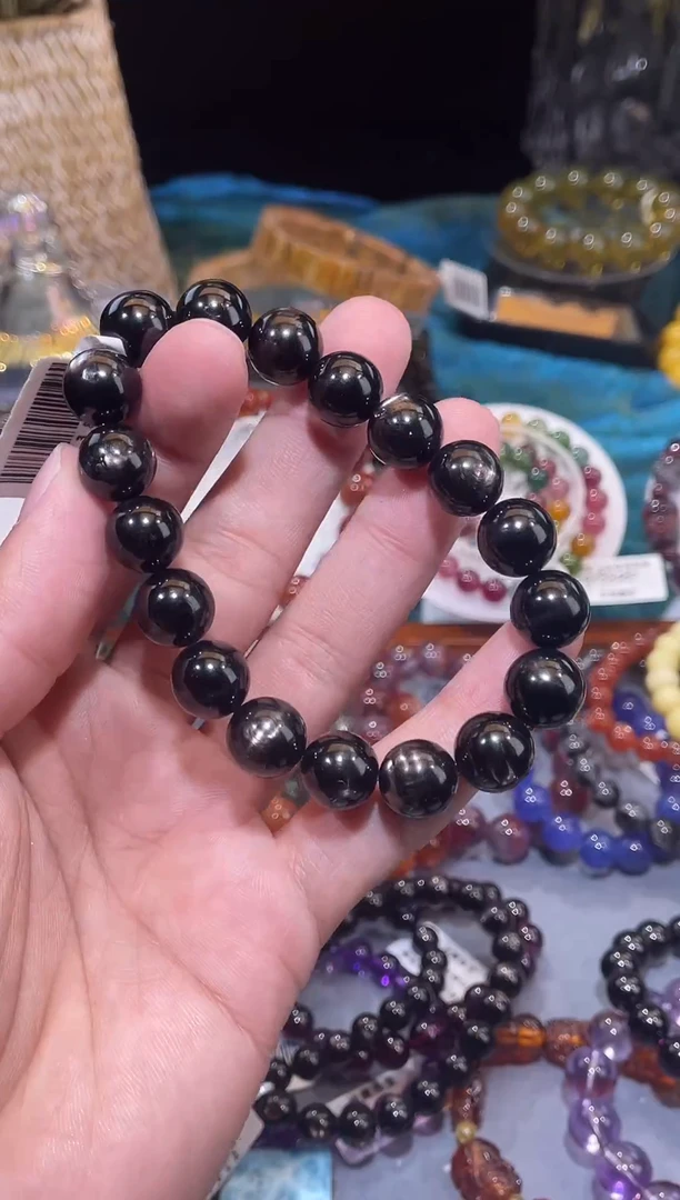 未镶嵌辉石手串金运石单圈11m+