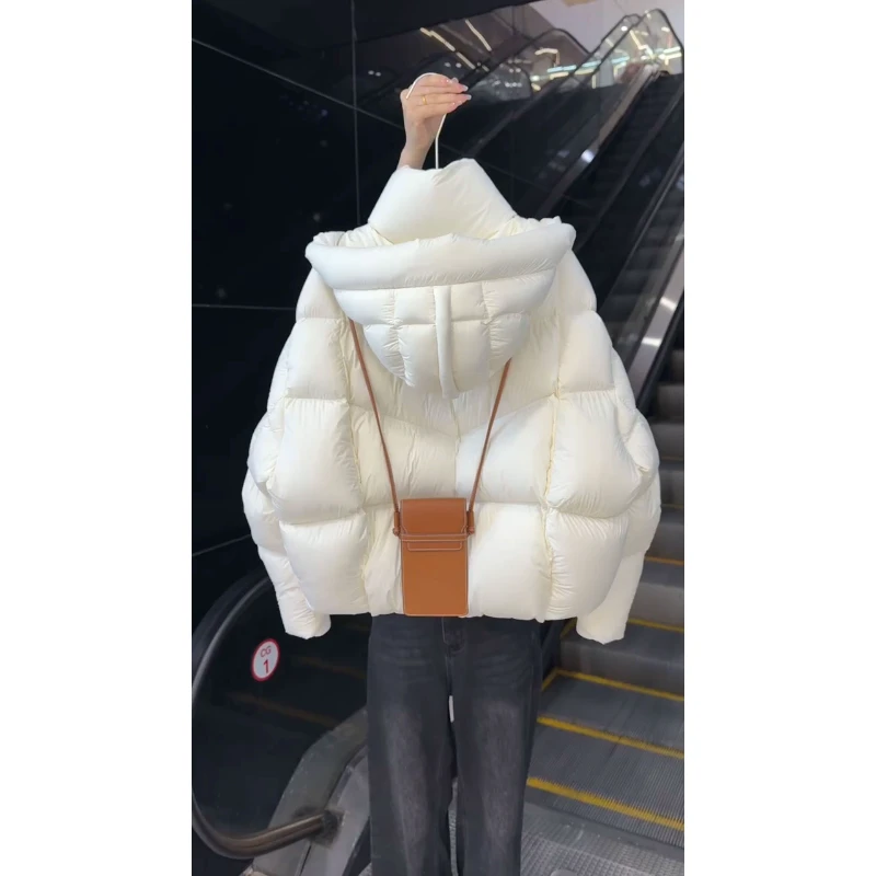 连帽短款羽绒服女2025年新款冬季独特超好看今年流行爆款加厚外套