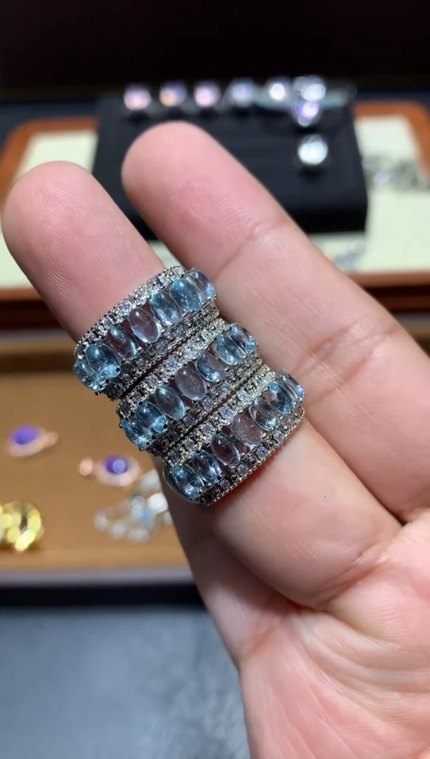 未镶嵌戒圈海蓝宝石P59【多样性发其一】