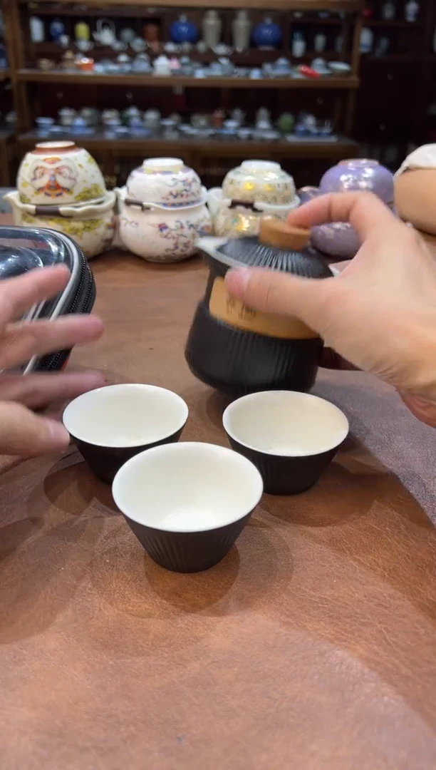 真的很便宜超好看会开片的旅行茶具