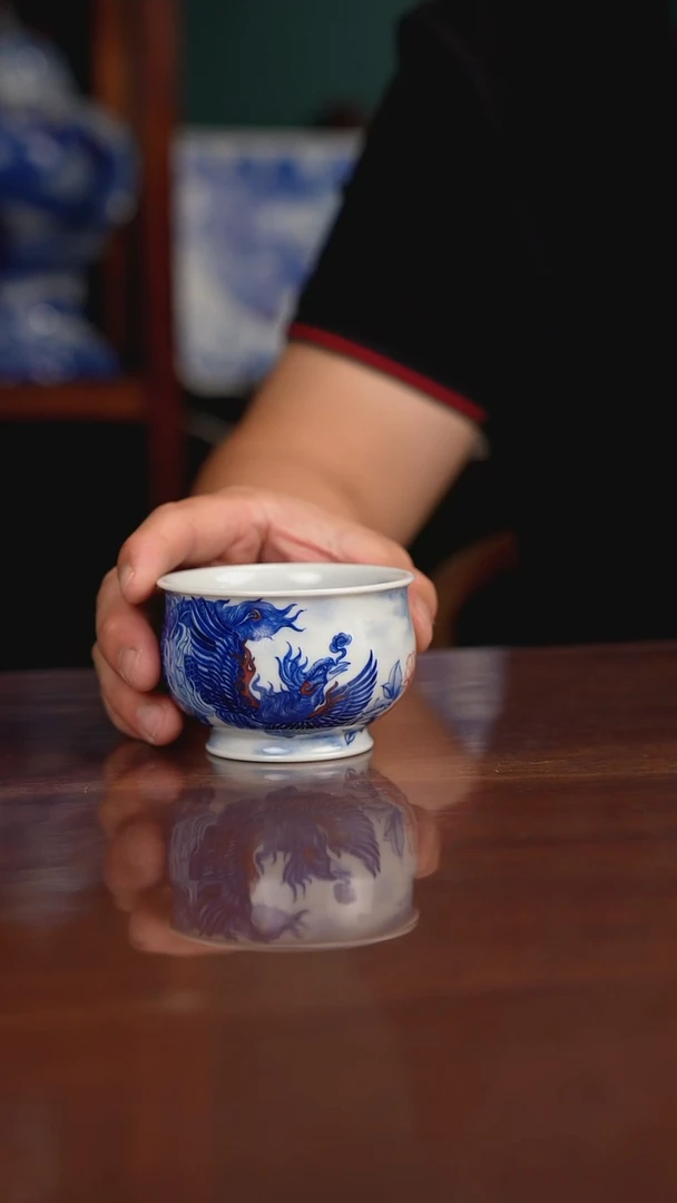 自成堂柴窑青花釉里红