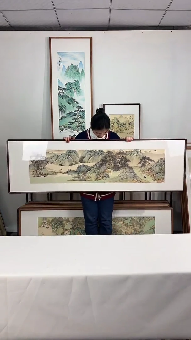 国画手绘*林岳吟游*52*172cm
