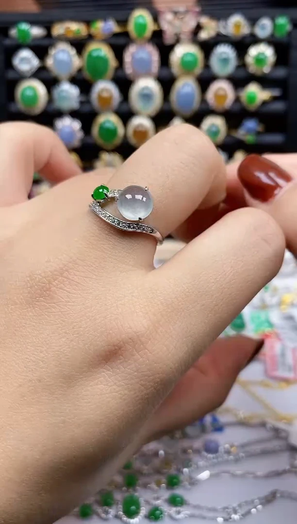 银S925镶嵌戒指翡翠9953