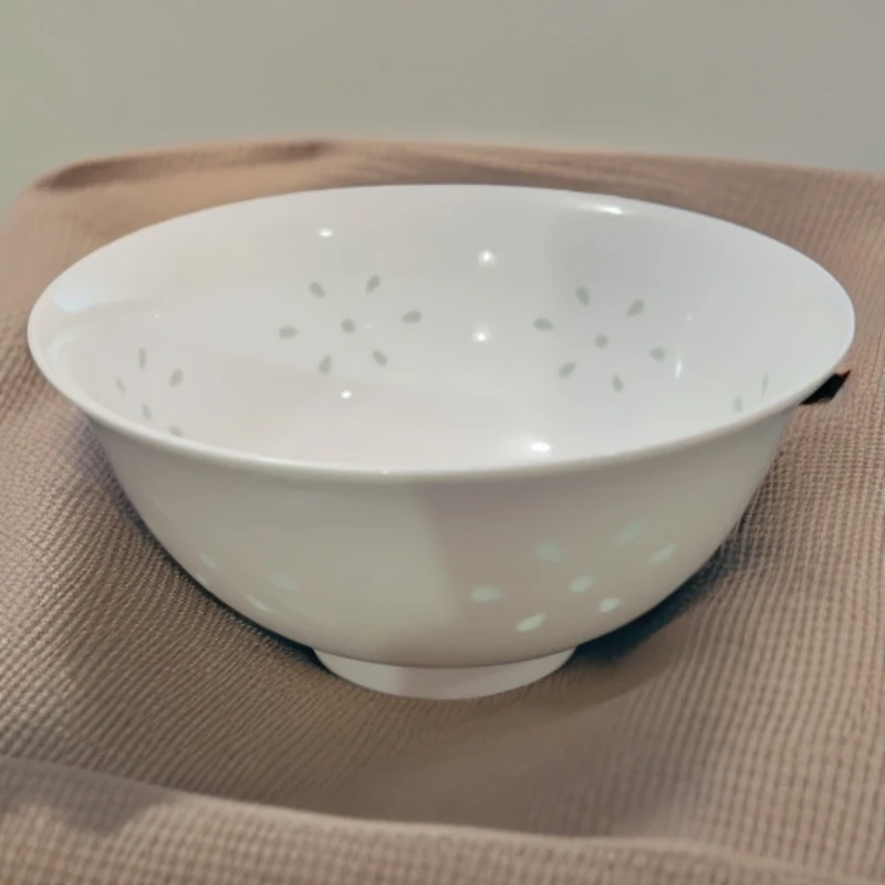 景德镇陶瓷纯白玲珑6寸面碗 光明瓷厂