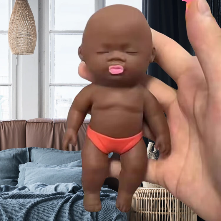 捏捏乐慢回弹减压神器沙子娃娃解压玩具变形发泄黑娃娃捏脸玩偶