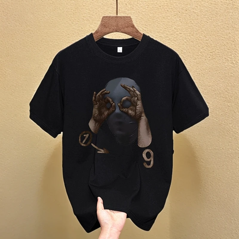 埃卢涅芬短袖男款夏季美式街头潮牌痞帅重磅宽松T恤男士体恤衫