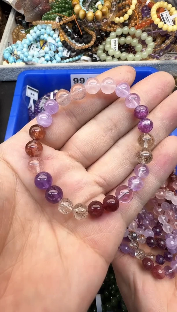 水晶手串未镶嵌卡8（多样性拍一发一）