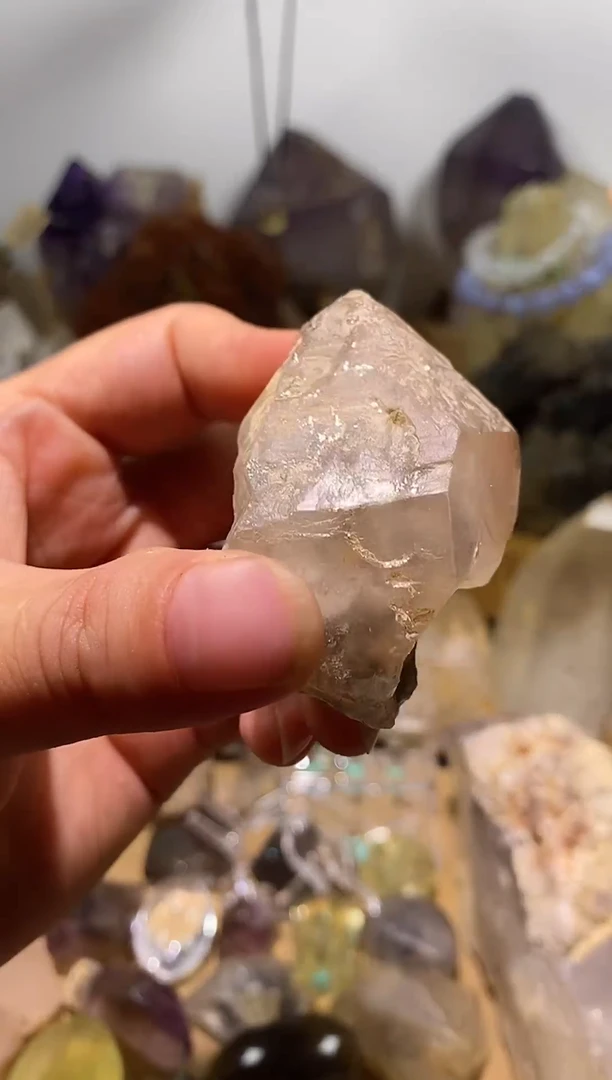 水晶珠宝半成品未镶嵌10号茶骸骨印记水晶原石