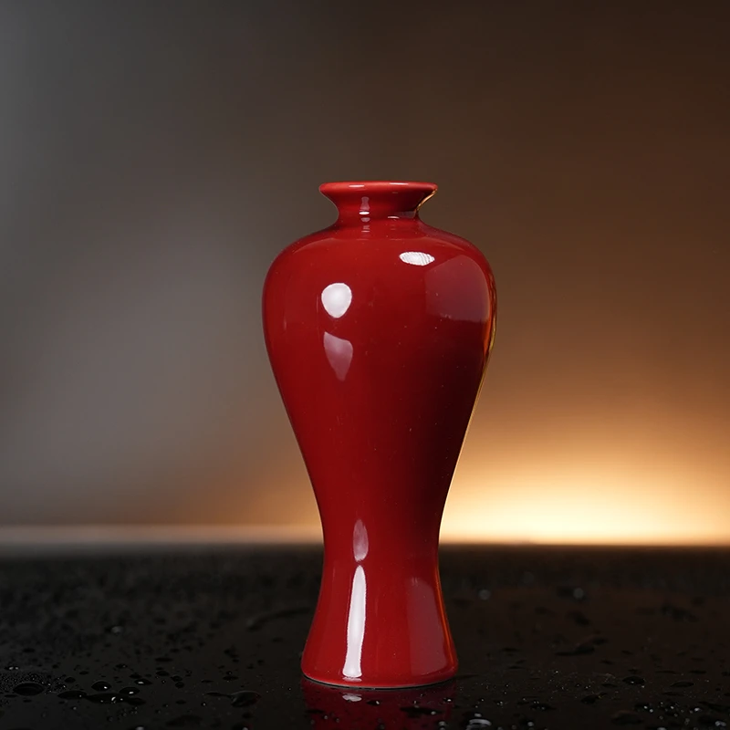 th霁红13公分美人瓶(花插)（th909）