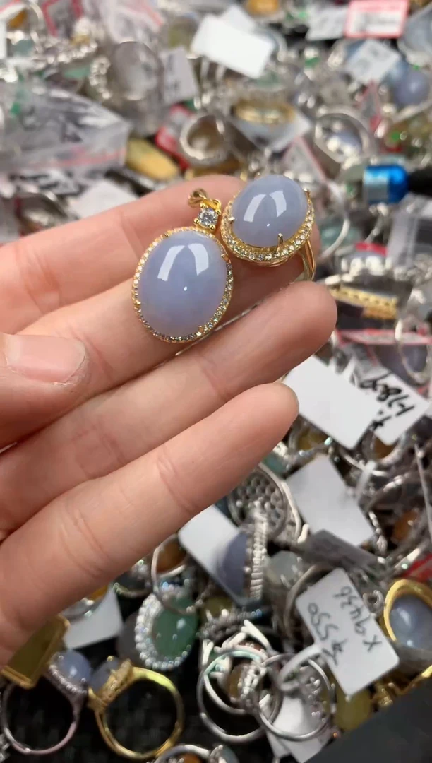 银S925镶嵌戒指翡翠555------4