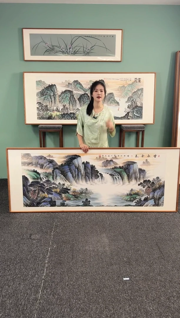 国画紫气东来210*80手绘作品