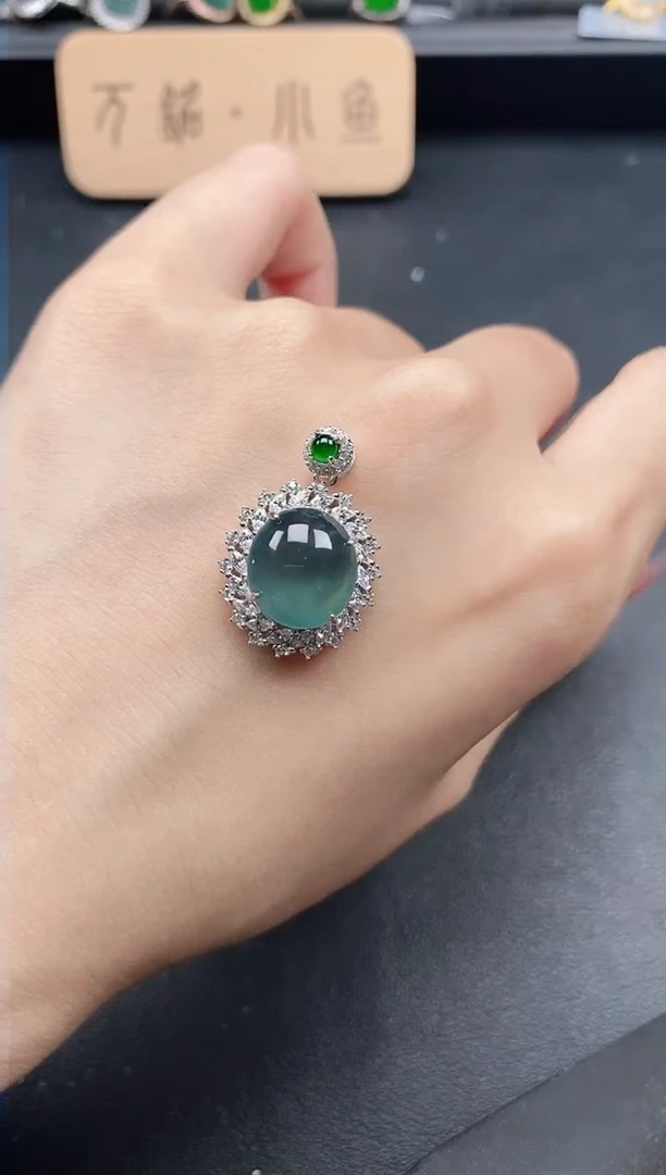 翡翠戒指银S925镶嵌41511