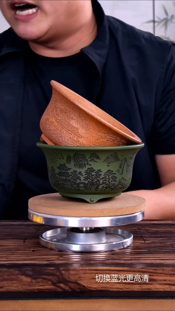 紫砂花盆紫砂花盆内口12-6     2只