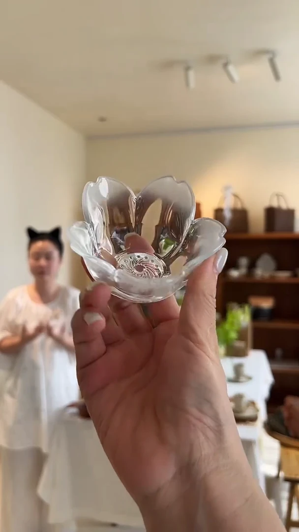 茶道摆件0000花朵蘸料碟
