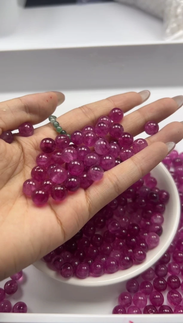 未镶嵌颈饰碧玺w1650卢比莱粉碧玺8mm*30颗