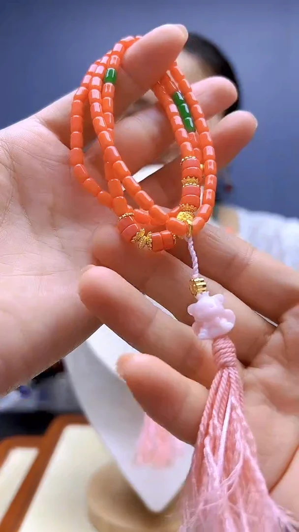 高货diy颈饰桶珠三圈手链