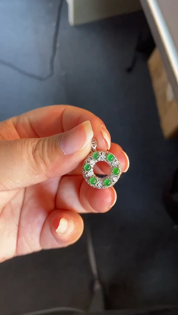 吊坠(不含链)银S925镶嵌翡翠1