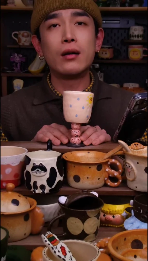 杯子陶景德镇可爱设计师款陶瓷