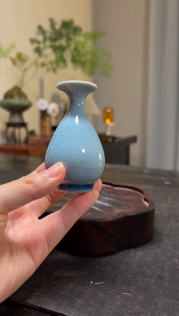 瓶陶瓷小花瓶迷你花器摆件中式（不含花）