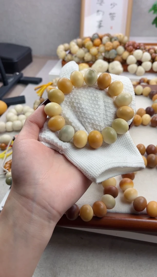 【闪购商品】菩提根/象牙果手串干磨算盘15*18mm瑕疵不补V80