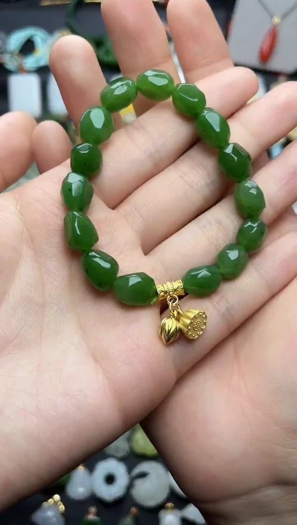 未镶嵌手串和田玉碧玉随型手串06