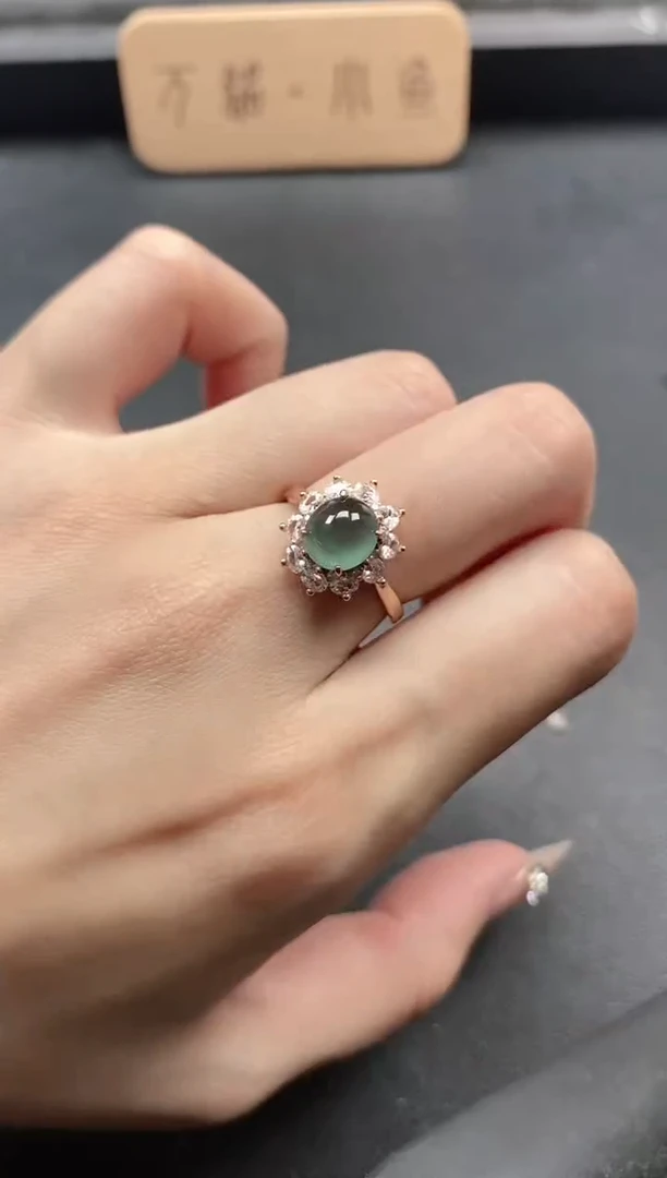 银S925镶嵌戒指翡翠51151