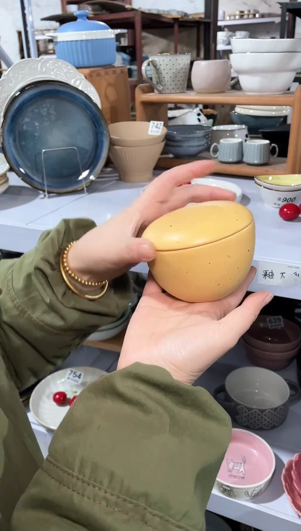 【闪购商品】碗微瑕（1个装）黄色带盖碗