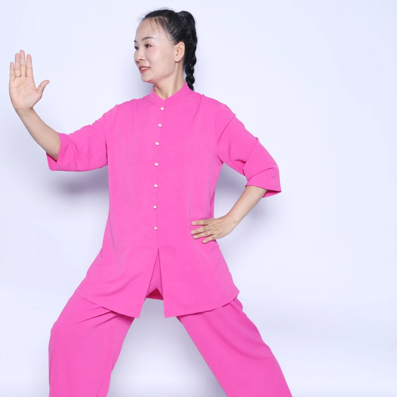 【云柔醋酸】2025新品柔软垂坠太极服正常款短袖舒适练功服装
