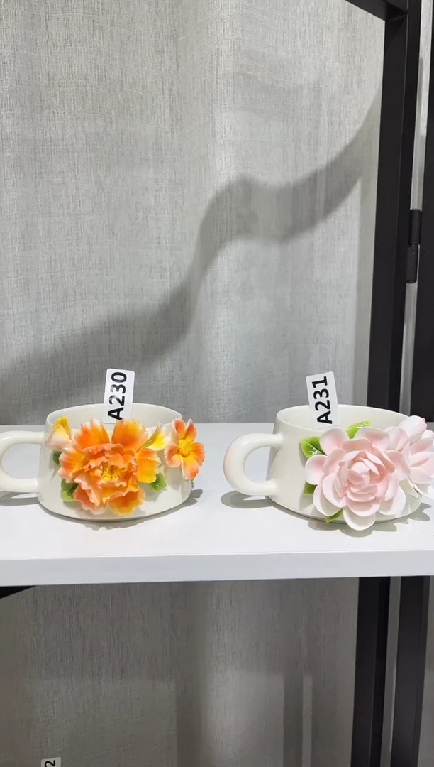 陶瓷花桔*   手捏花-A230+A231