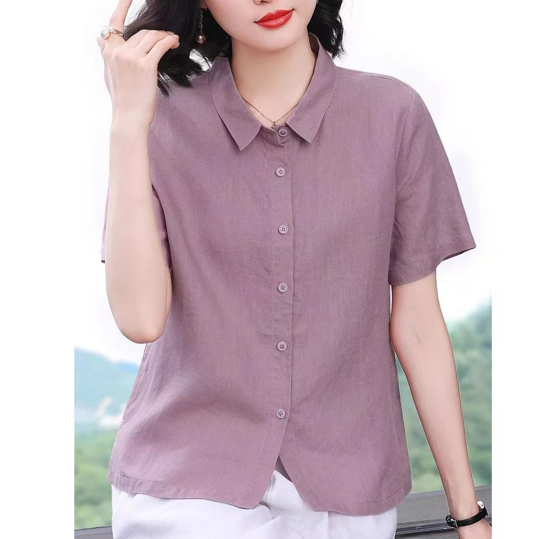 妈妈套装夏季新款遮肉显瘦休闲衬衫时尚减龄夏天透气洋气两件套