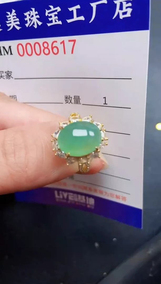 翡翠银S925镶嵌颈饰8617