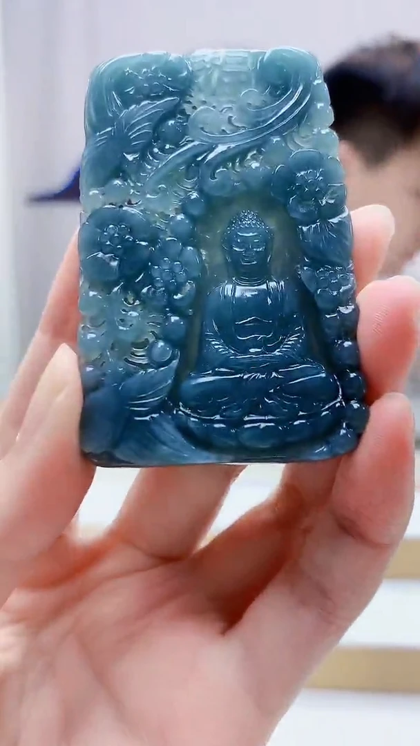 未镶嵌定制翡翠4868zm-毛货挂件大日41