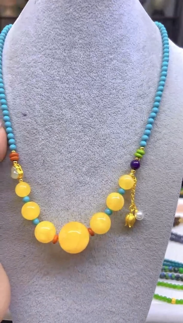 未镶嵌颈饰蜜蜡DIY款X665