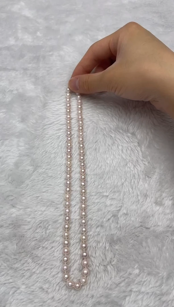 项链银S925镶嵌海水珍珠AK6.5-7mm