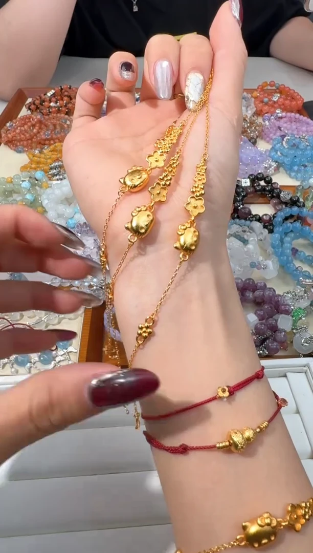 【闪购商品】水晶手链未镶嵌F002金色kt手链