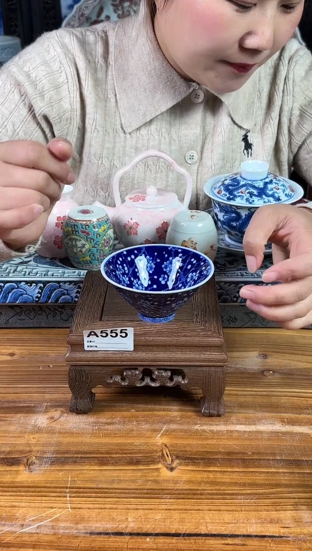 摆件景德镇陶瓷茶杯茶具摆件A555