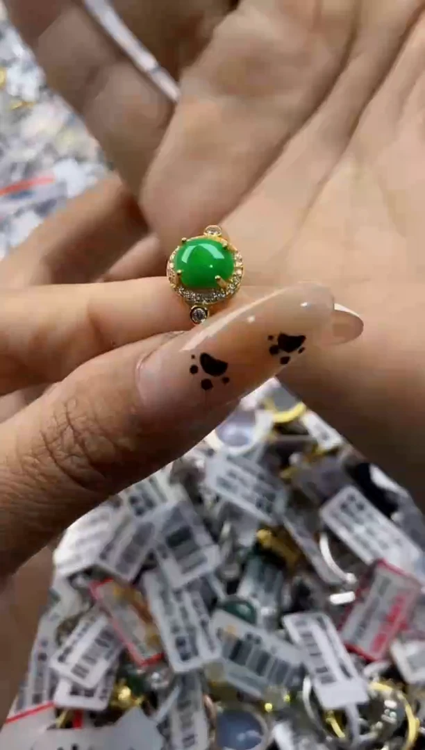 翡翠戒指银S925镶嵌3333333    9