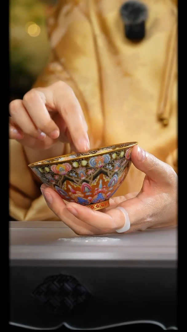 溢珍堂丨金银彩莲花满工净土杯 cppb20251116156